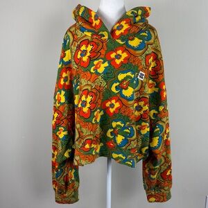 Lucy & Yak Organic Cotton Oversized Cropped Floral Hoodie Size 4X